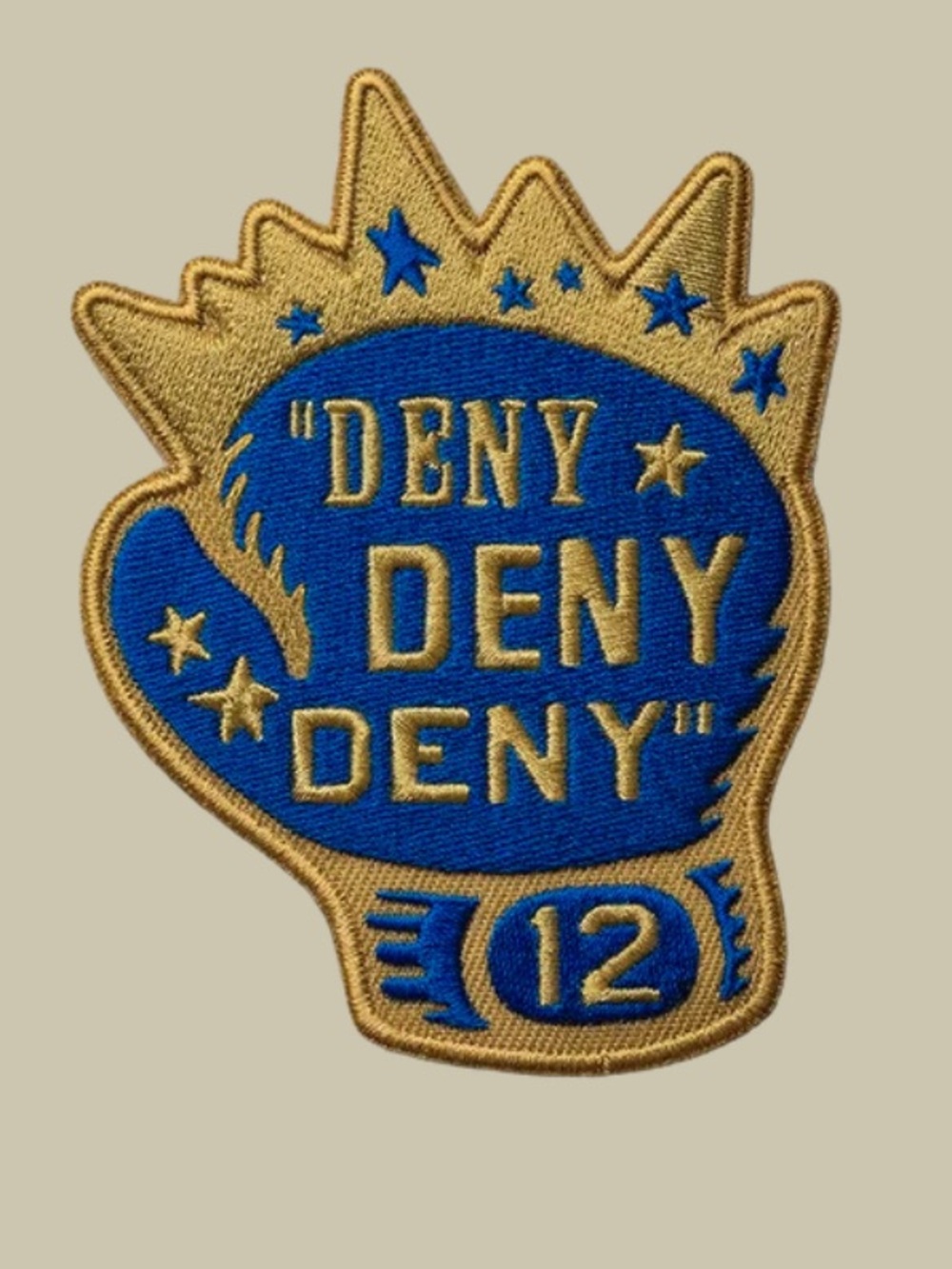 Deny Deny Deny - Noah Kahan Embroidered Patch - Blue & Gold NEW